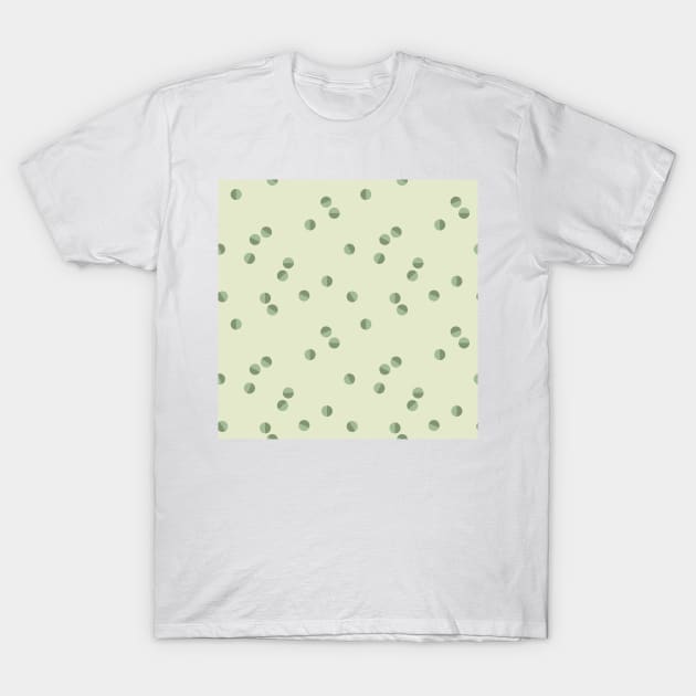 Scattered Dots Minimalist Geometric Pattern - Garden Green T-Shirt by Charredsky